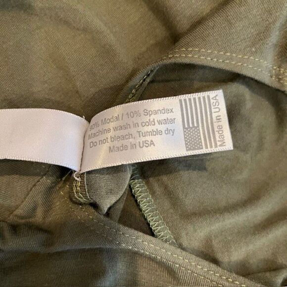 GO Couture Long Sleeve Midi Dress Super Stretch Olive Green Size Large - Picture 5 of 8